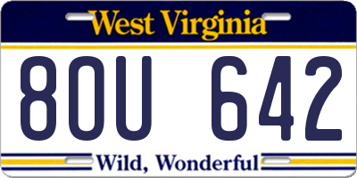 WV license plate 8OU642