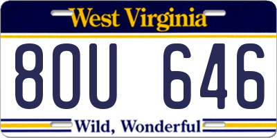 WV license plate 8OU646