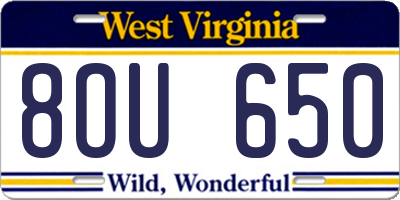 WV license plate 8OU650