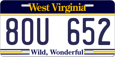 WV license plate 8OU652