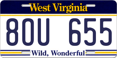 WV license plate 8OU655
