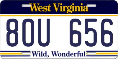 WV license plate 8OU656