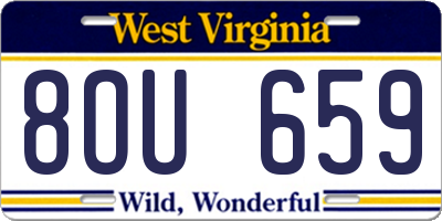 WV license plate 8OU659
