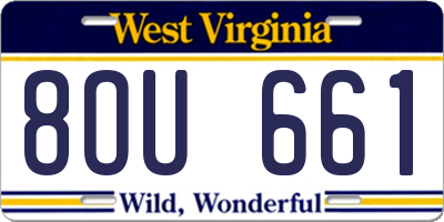 WV license plate 8OU661