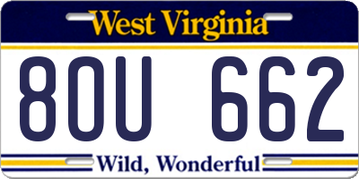 WV license plate 8OU662
