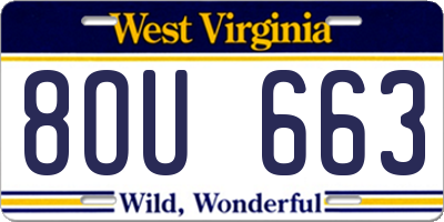 WV license plate 8OU663