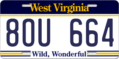 WV license plate 8OU664