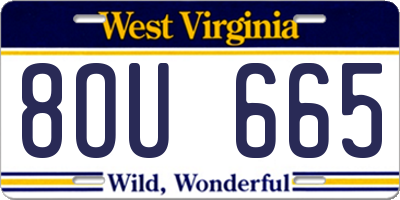 WV license plate 8OU665