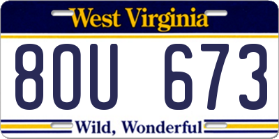 WV license plate 8OU673