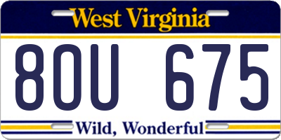 WV license plate 8OU675