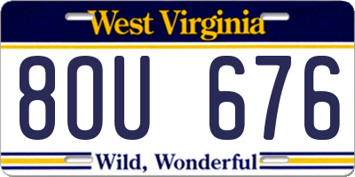 WV license plate 8OU676