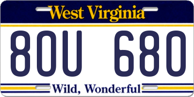 WV license plate 8OU680