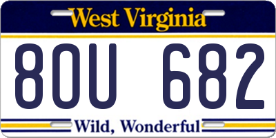 WV license plate 8OU682