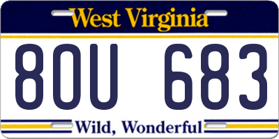 WV license plate 8OU683