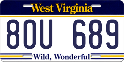 WV license plate 8OU689