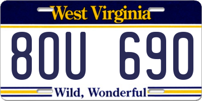 WV license plate 8OU690
