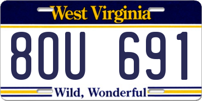 WV license plate 8OU691