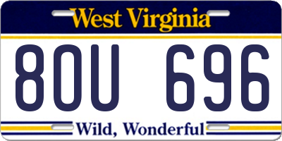 WV license plate 8OU696