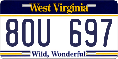 WV license plate 8OU697