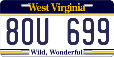 WV license plate 8OU699