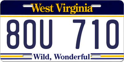 WV license plate 8OU710