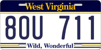 WV license plate 8OU711