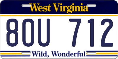 WV license plate 8OU712