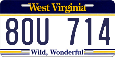 WV license plate 8OU714