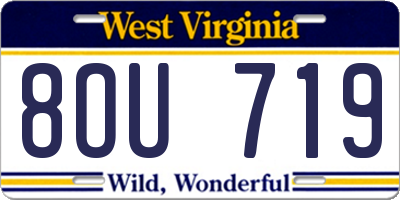 WV license plate 8OU719