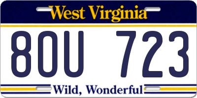 WV license plate 8OU723
