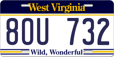WV license plate 8OU732