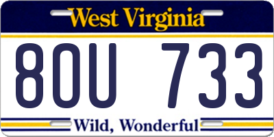 WV license plate 8OU733