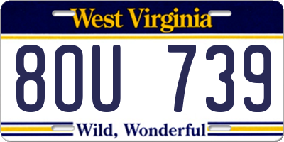 WV license plate 8OU739