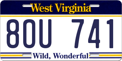 WV license plate 8OU741