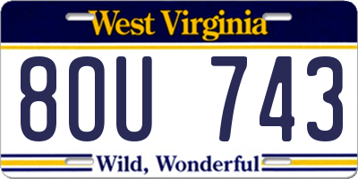 WV license plate 8OU743