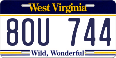 WV license plate 8OU744