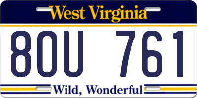WV license plate 8OU761