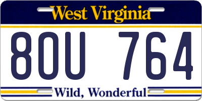WV license plate 8OU764