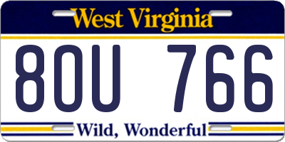 WV license plate 8OU766