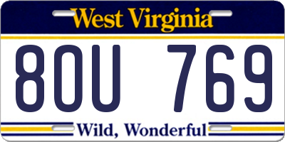 WV license plate 8OU769