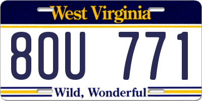 WV license plate 8OU771