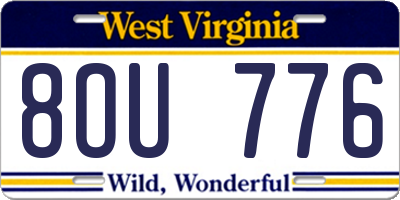 WV license plate 8OU776