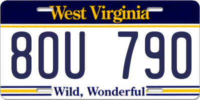 WV license plate 8OU790