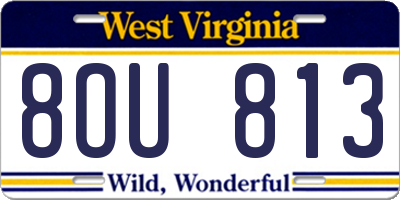 WV license plate 8OU813