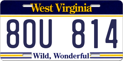 WV license plate 8OU814