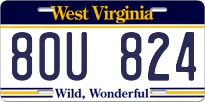 WV license plate 8OU824