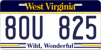 WV license plate 8OU825