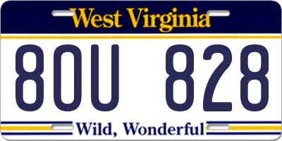 WV license plate 8OU828