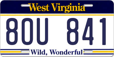 WV license plate 8OU841
