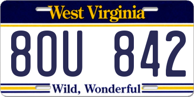 WV license plate 8OU842